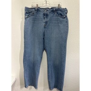 Levis 501 Original Fit Jeans Blue Medium Wash Button Fly Denim Pants 20W M